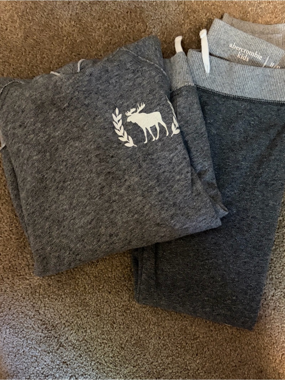 abercrombie kids Charcoal Gray Moose Pajama Set
